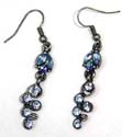 costume fish hoop earrings with blue cz stone decor