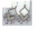 fashion earrings with string of shining stone design