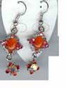 fashion earrings designed with red stone, fish hoop back
