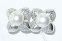 fashion earring with shining white stone designed in flower shape
