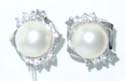 wholesale earring with shining white bead designed in round shape