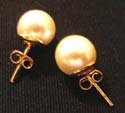 stud earrings with yellow pearl design