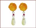 wholesale earrings with water-drop shape white stone dangle