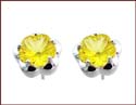 wholesale earrings with yellow stone design in flower shape 