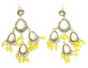 fashion earrings with yellow beads design in assorted pattern