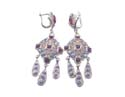 discount earrings with purple cz drop/dangle