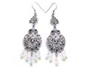 cheap earrings with white cz stone drop/dangle, fit in fish hook design
