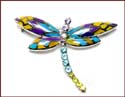 fine fashion pin with assorted color, design in dragonfly pattern