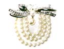 fashion pin with white bead drop and dangle