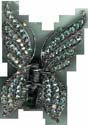 quality hair clip with silver stone design in butterfly figure decor
