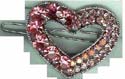 fashion hair clip with brown cz stone formed in heart shape design