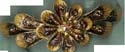 wholesale hair clip with gold color cz stone design in sun flower pattern decor