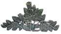cast iron napkin holder design with green color and flower pattern