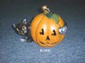 wonderful lantern with a cat sit behind the halloween pumpkin design