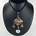 costume necklace with brown cz stone design in ancient style