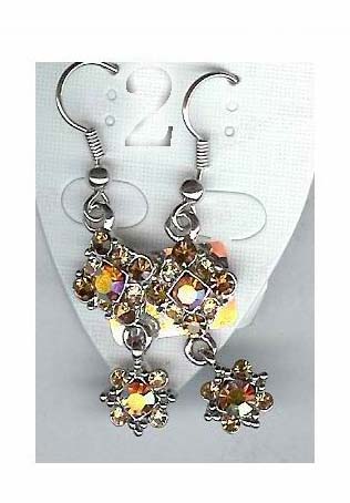 Art decor gifts fashion jewelry supply fish hook earring with assorted sparkle cz inlaid 