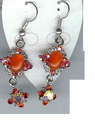 Fine fashion jewelry gifts online supply orange gemstone fish hook earring 