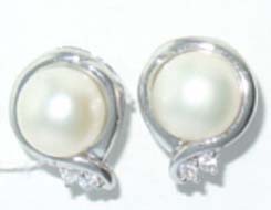 Fashion pearl gifts jewelry store wholeale fresh water round pearl studs earring 
