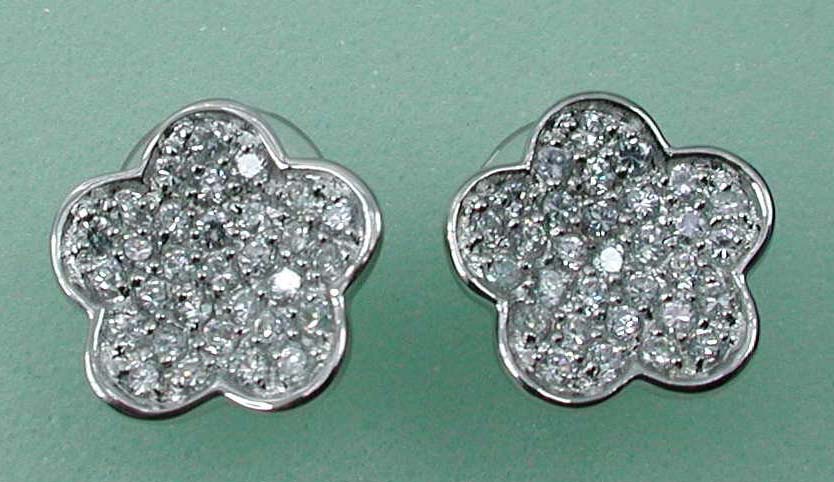 Accessories jewelry gifts supply flower studs earring with multi clear cz 