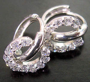 Antique cz jewelry gifts supplier wholesale loop clear cz earring 