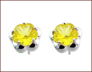 Wedding gifts supplier wholesale company supply yellow gemstone studs earring 
