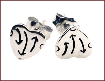 Vanlentine jewelry gifts shop supply heart shape with arrow pattern studs earring 