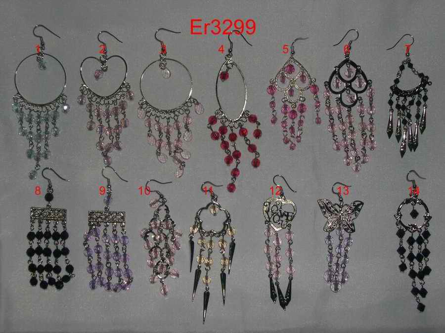 Wholesale unique gifts shop supply assorted chandelier beaded earring 