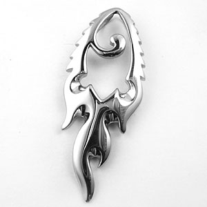 Wholesale jewelry display case online supply fish shape tattoo silver pendant 