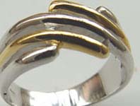 China jewelry factory online supply two-tone color linear ring