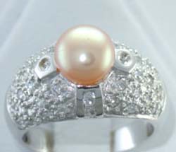 Fashion wedding ring online wholesale fresh water pearl ring