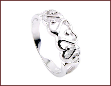 Wholesale costume jewelry findings supply heart love silver ring