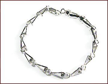Wholesale fashion jewlery from china importer supply sterling silver bracelet with clear cz inlaid 