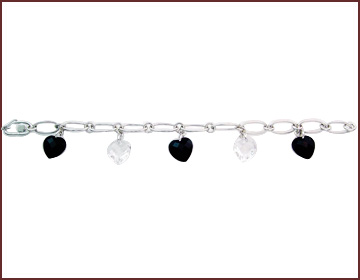 Wholesale gemstone jewlery gift store supply heart shape charm bracelet 