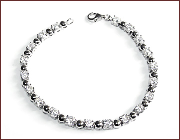 China export jewelry wholesaler supply clear cz silver bracelet 