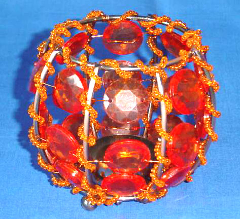 Beaded home decoration online supply orange bead candle holder