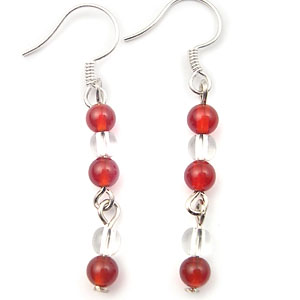 Contemporary jewelry wholesale distributor supply red beaded fish hook earring 