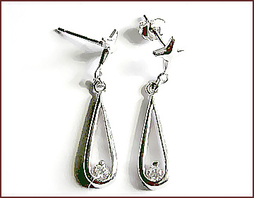 Best wholesale jewlery store supply water-drop cz earring 